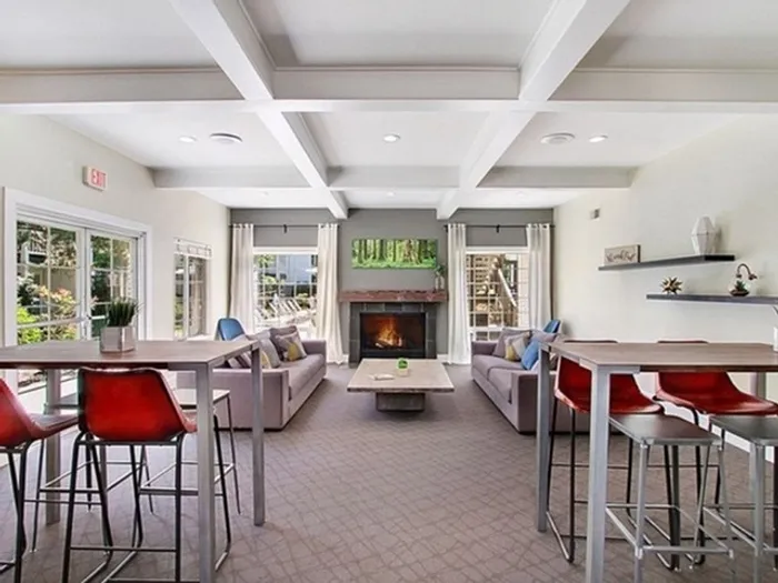 Modern clubhouse gathering space at Greystone Meadows in Federal Way Washington