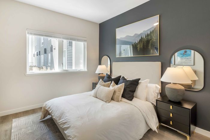 Bedroom at The Edison in Reno, Nevada.