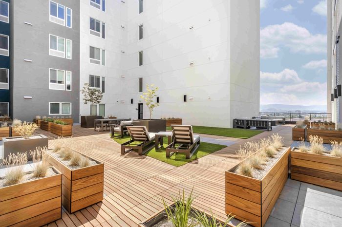 Interior courtyards at The Edison in Reno, Nevada.