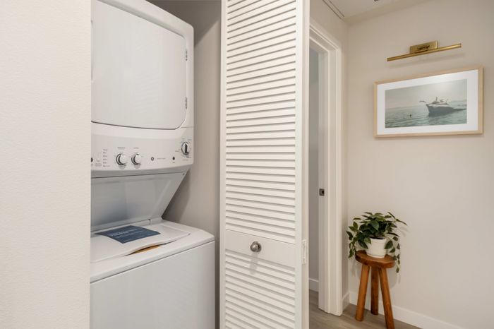 Washer and dryer in every apartment home at The Edison in Reno, Nevada.