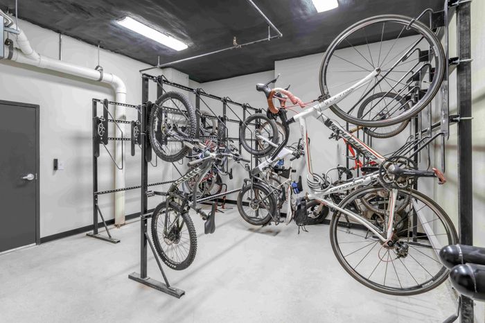 Secured bike storage at The Edison in Reno, Nevada.