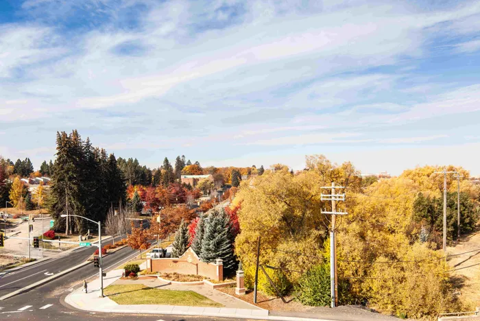 View of Campus from Republic on Main in Moscow, Idaho