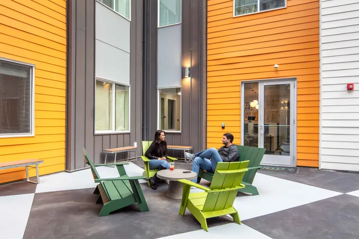 Exterior Courtyard at Republic on Main in Moscow, Idaho