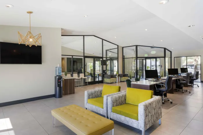 Modern Clubhouse Lounge at the Phoenix Sacramento Apartment Community in Sacramento, California