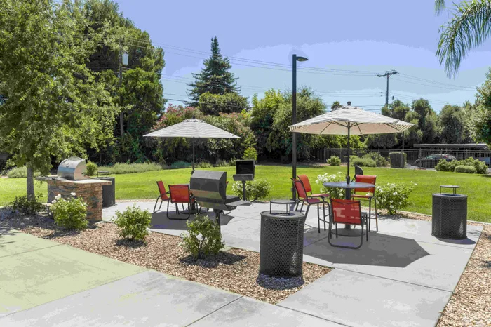 Outdoor Picnic Tables and Grills at the Phoenix Sacramento Apartment Community in Sacramento, California