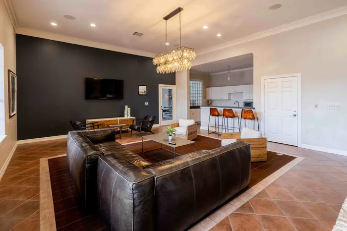Clubhouse lounge and social area at The Zone student apartments near Texas A&M University in College Station TX