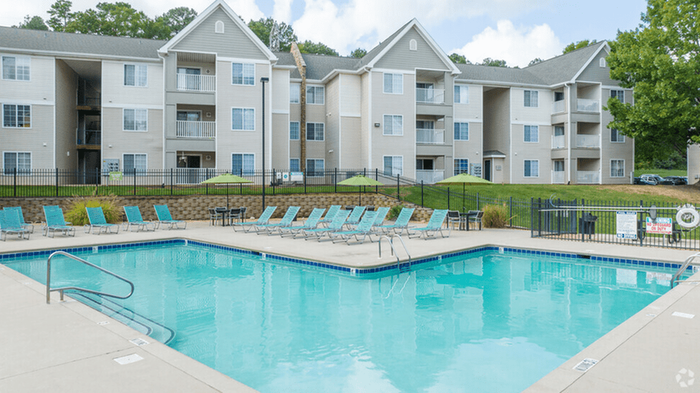 Resort-Style Pool at Village Green Apartment Community in Raleigh, North Carolina