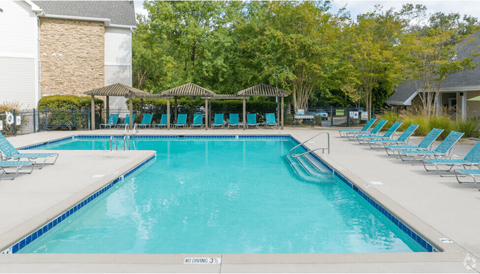 Resort-Style Pool at Village Green Apartment Community in Raleigh, North Carolina
