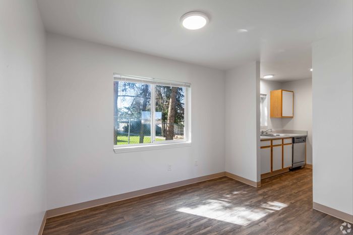 Living Room and Kitchen Area at Willow Place in Pullman, Washington