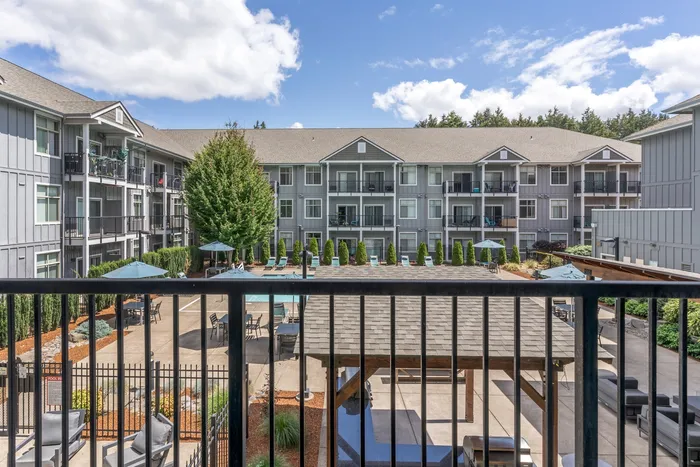 Balcony views at Chase Courtyard in Eugene, Oregon
