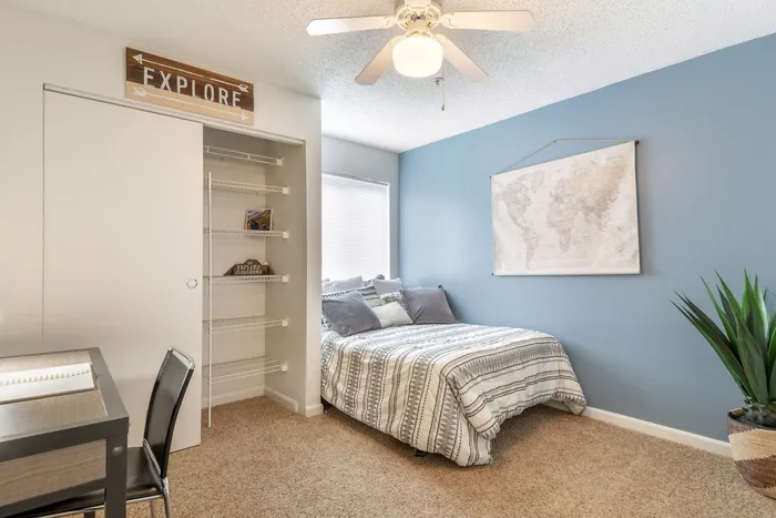 Bedroom at Stadium Park Apartment Community in Eugene, Oregon
