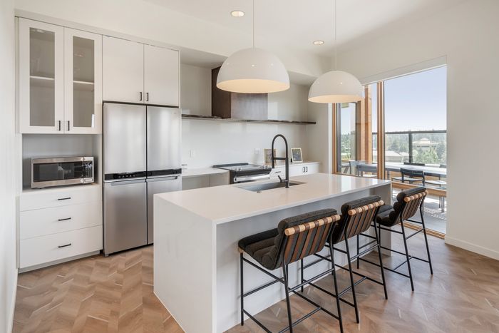 Community kitchen at The Current in Bend, Oregon