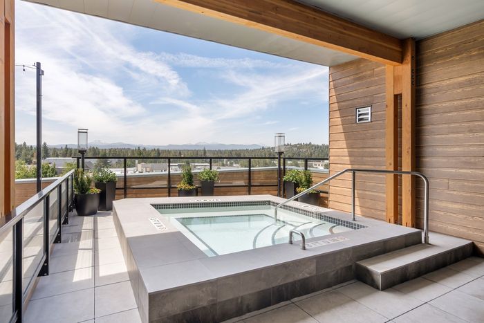 Rooftop hot tub at The Current in Bend, Oregon