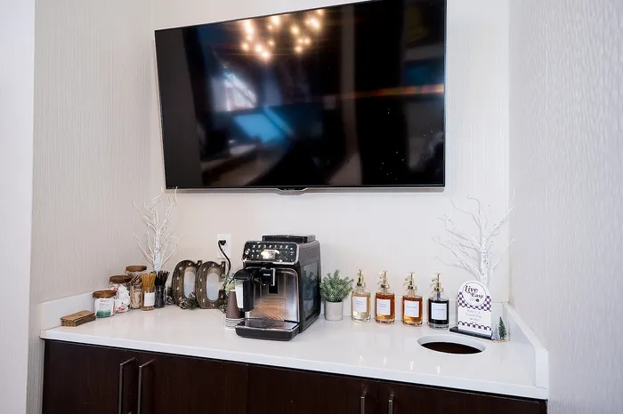 Coffee Bar Movie Theater Room at Campus Circle in Urbana, Illinois
