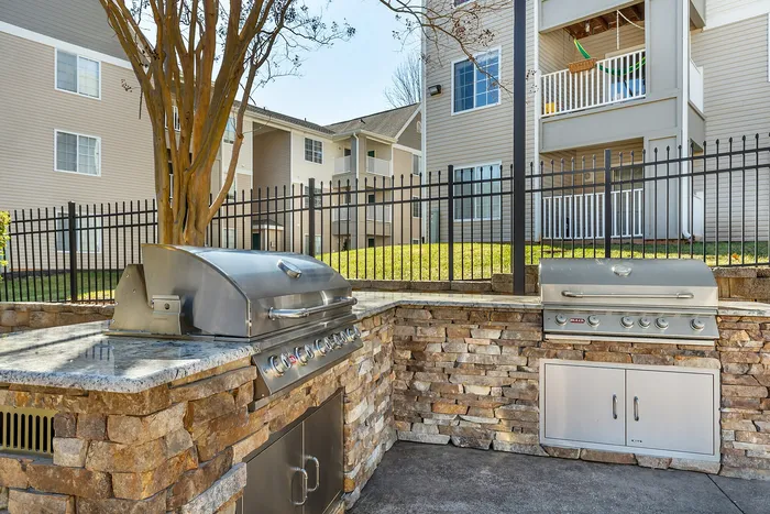 Outdoor bbq at Village Green in Raleigh, North Carolina.