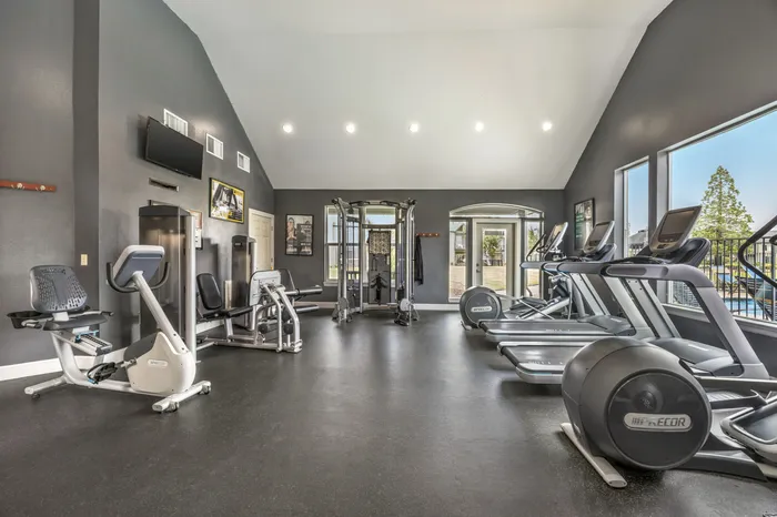 24-hour fitness center with cardio and weight equipment in the Gardens area at Chase Village Eugene OR