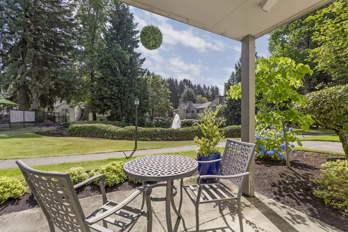 Patio at The Colony at Bear Creek Apartment Community in Redmond, Washington