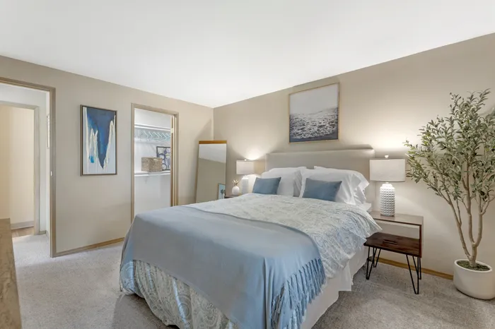 Model Bedroom at The Colony at Bear Creek Apartment Community in Redmond, Washington