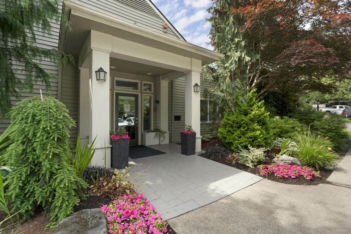 Leasing Office Entrance at The Colony at Bear Creek Apartment Community in Redmond, Washington