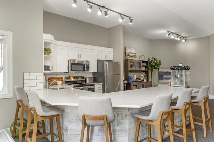 Leasing Office Kitchen at The Colony at Bear Creek Apartment Community in Redmond, Washington
