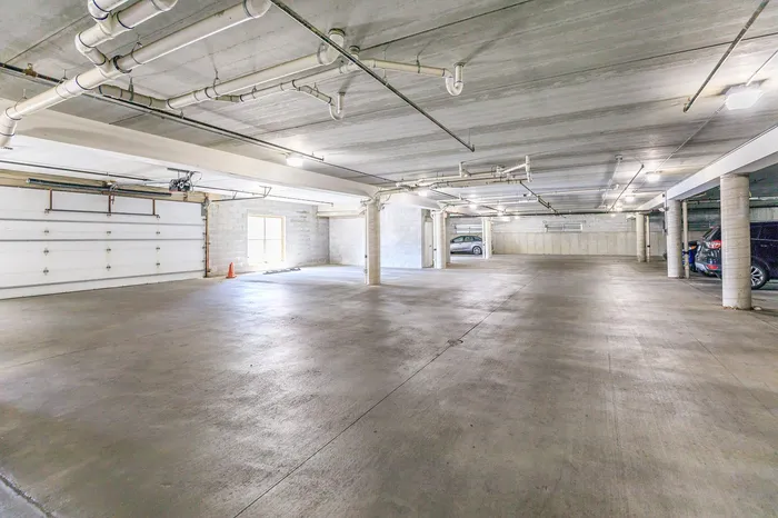 Elevator-serviced covered parking garage at Corbin Crossing apartments in Overland Park Kansas