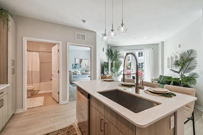 Gourmet kitchen with modern finishes at Niche luxury apartments in Tampa, FL
