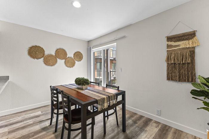 Dining room area in a student apartment at The Branbury in Provo, UT near Brigham Young University