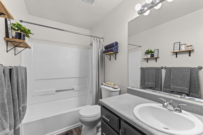 Clean bathroom in a student apartment at The Branbury in Provo, UT near Brigham Young University
