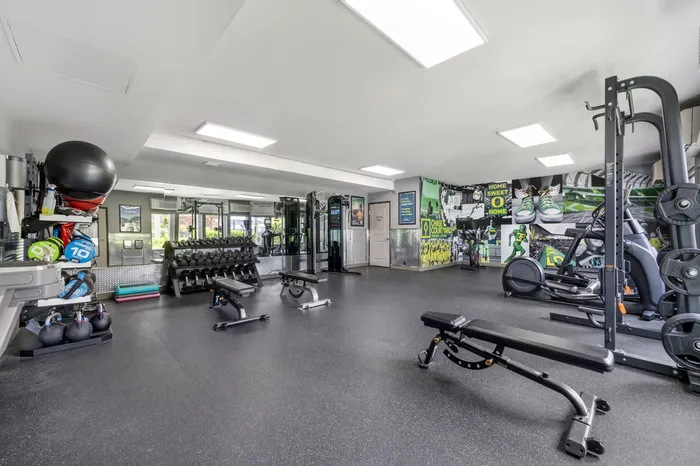 24-hour state-of-the-art fitness center at Chase Courtyard in Eugene, Oregon