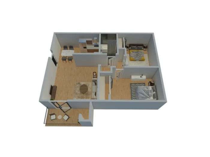 The Phoenix Reno 2x1 two bedroom one bathroom 860 sq ft floor plan in Reno NV