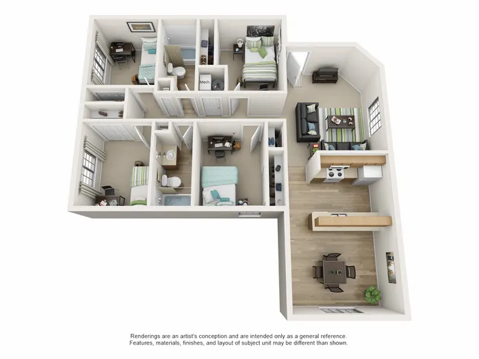 4 bedroom apartment floor plan