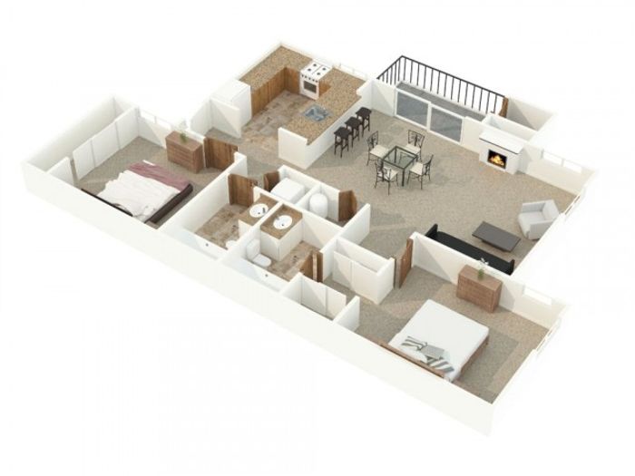 Alderwood Heights 2 bedroom apartment floor plan