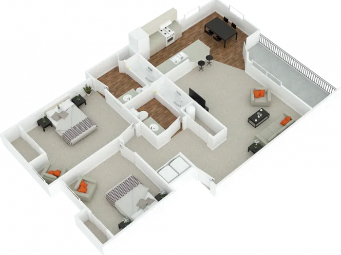 2 bedroom apartment floor plan