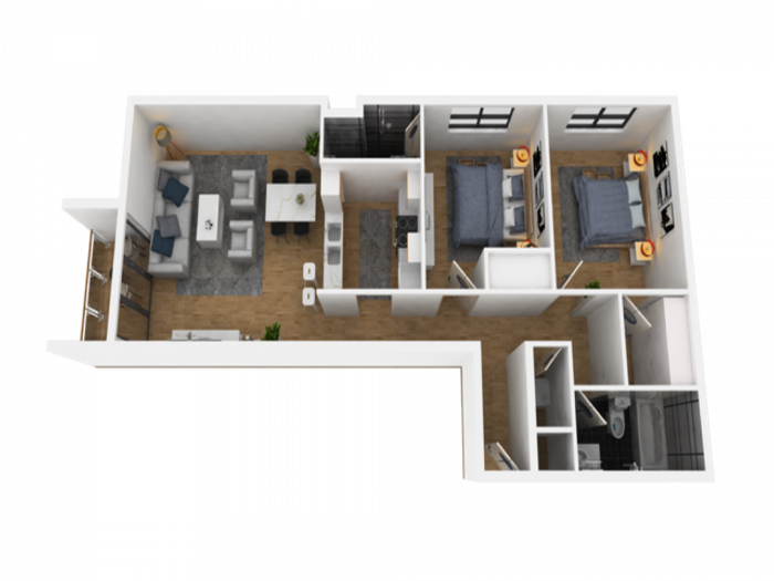 2 bedroom apartment floor plan