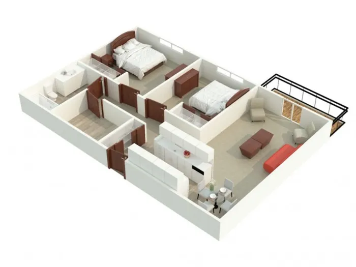 Maplewood Park 2 bedroom apartment floor plan in Renton, WA