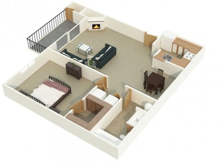 1 bedroom apartment floor plan