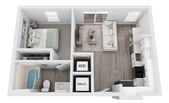 S3 studio apartment floor plan at Niche luxury apartments in Tampa, FL