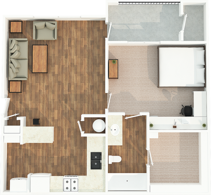 The Zone - One-Bedroom Floorplan
