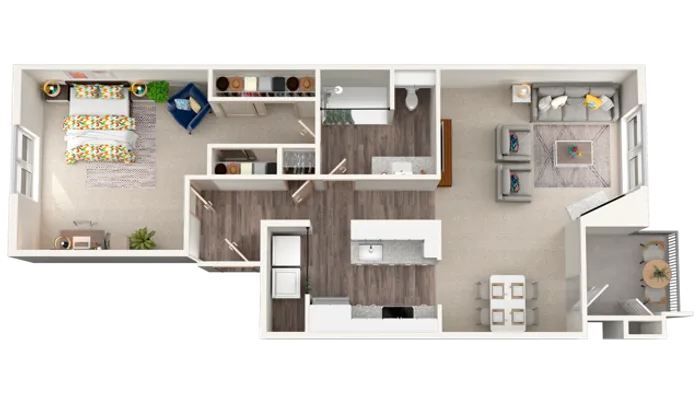 Chase Village 1x1 floorplan