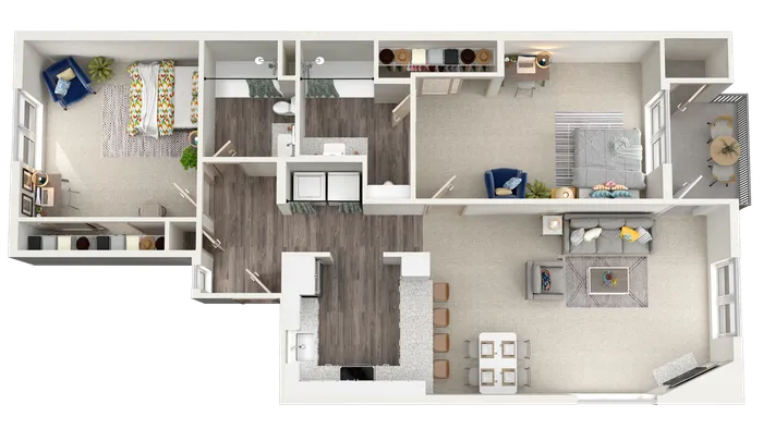 Chase Village 2x2 floorplan