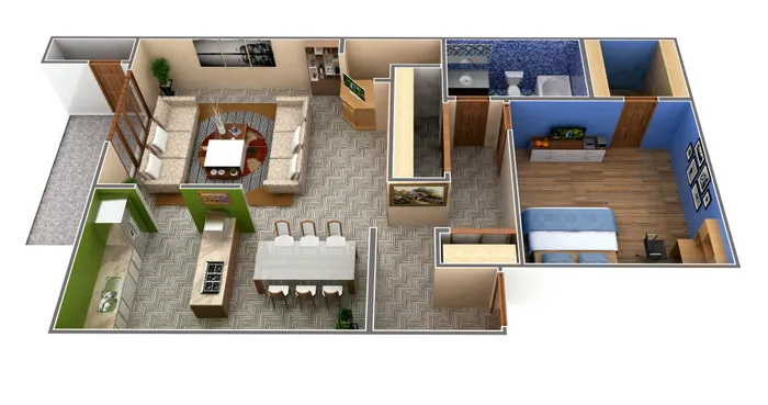 Greystone Meadows 1x1 L one bedroom one bathroom 758 sq ft floor plan in Federal Way WA
