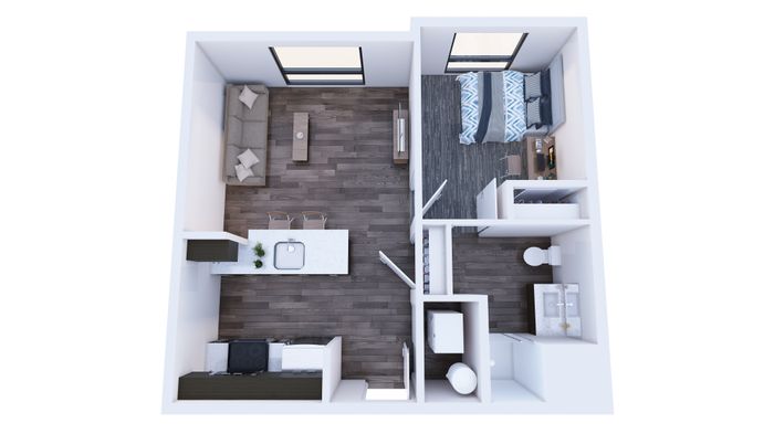 Republic on Main 1x1C floorplan in Moscow, ID