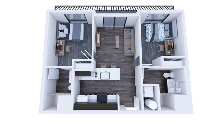 Republic on Main 2x2 A Veranda floorplan in Moscow, ID