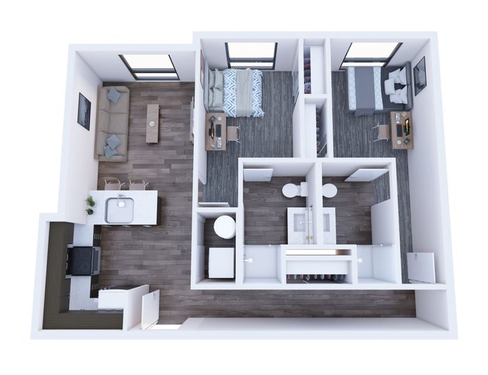 Republic on Main 2x2 B floorplan in Moscow, ID