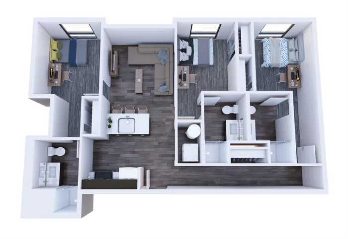 Republic on Main 3x3A floorplan in Moscow, ID