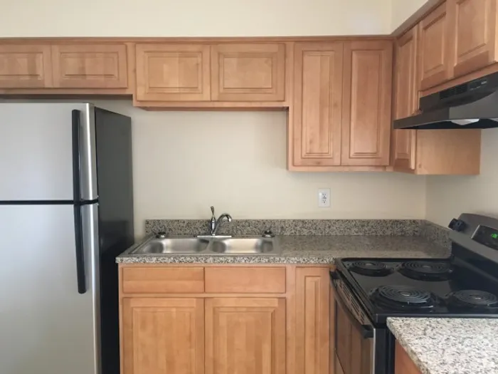 Marcell Gardens Apartments, interior, kitchen, stainless steel appliances,
