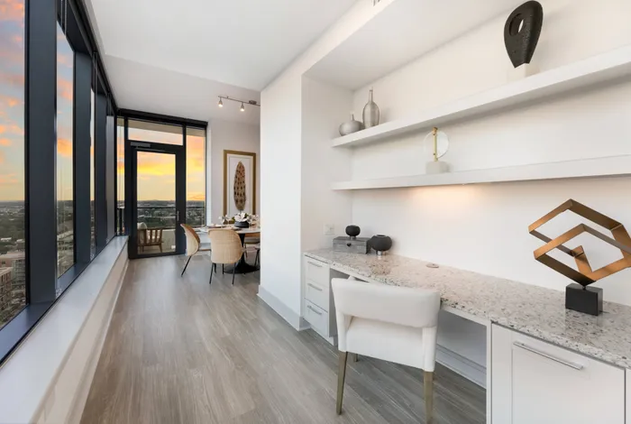 Built-in desks in select homes