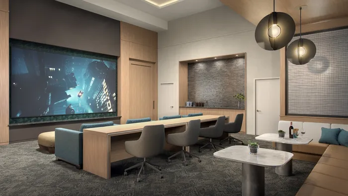 rendering of screening lounge