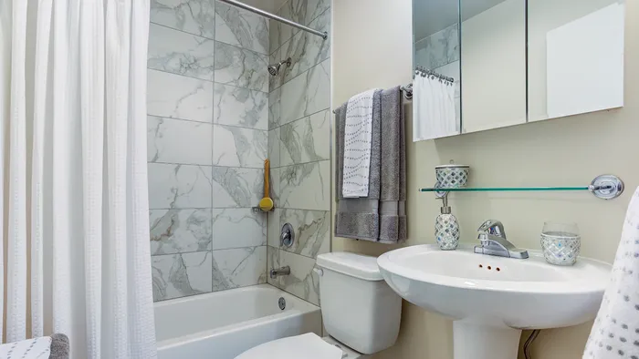 Your bathroom offers practical space with attractive finishes and convenient layout for all your needs. | The Glen View | The Glen View Apartments