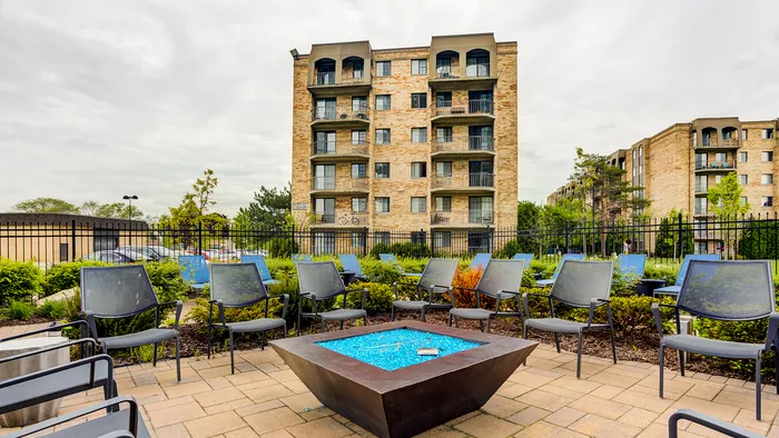 Gather around our beautiful fire feature for cozy evenings and social connections with friends and neighbors. | The Glen View | The Glen View Apartments